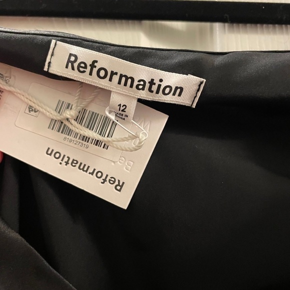 Reformation Alanis Dress - Black - Size 12 - 100% Silk - Picture 3 of 3